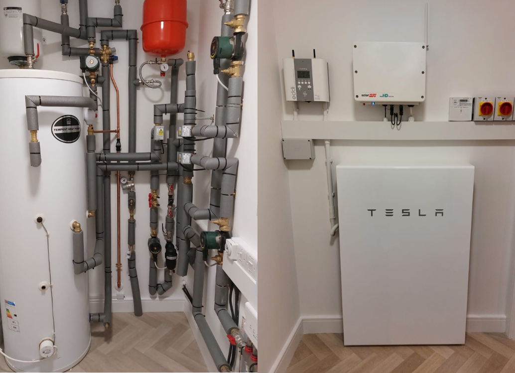 Tesla powerwall 2, Heat pump, Cylinder