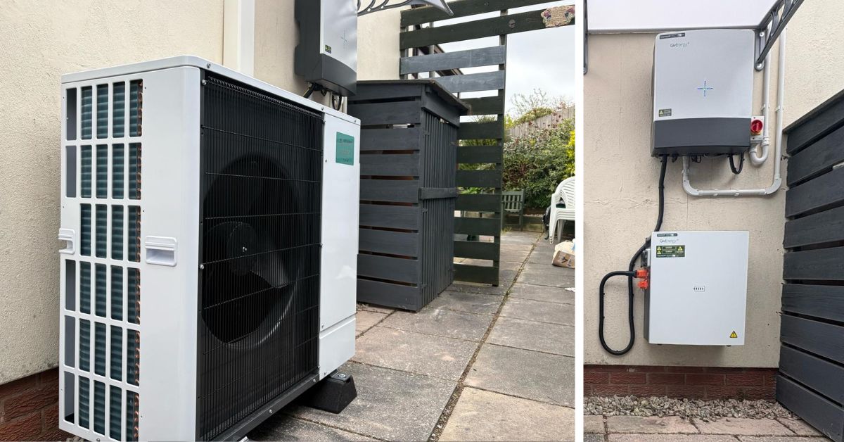 A heat pump and battery install near Exeter Devon
